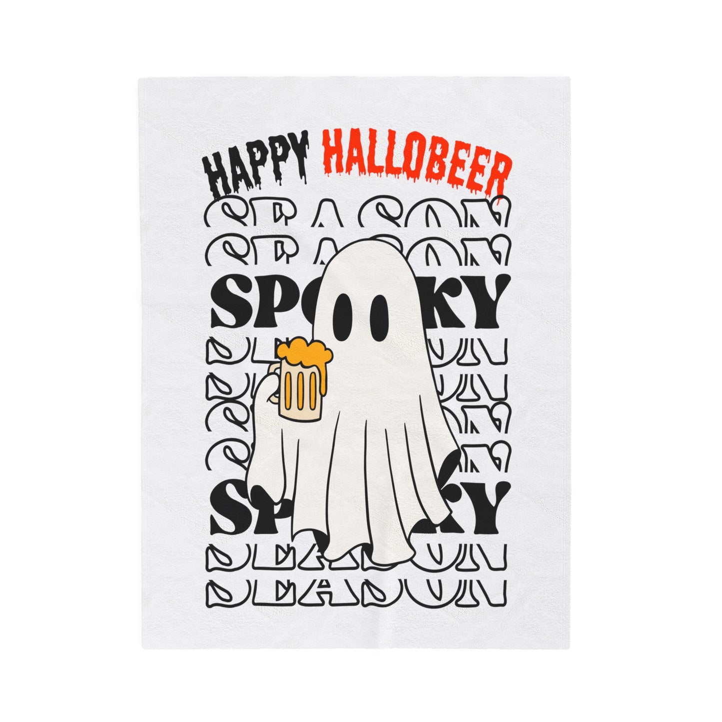 Couverture en peluche en velours - Halloween - Petit Fantôme - 01