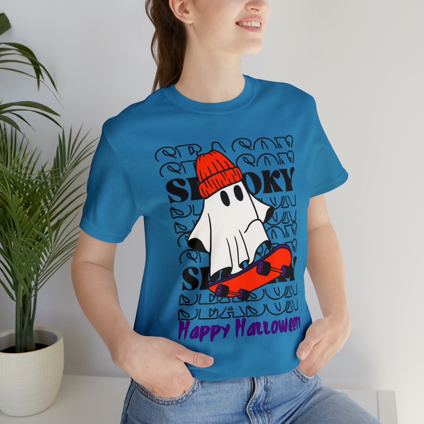 Camiseta de manga corta de jersey unisex - Halloween - Pequeño fantasma - 02