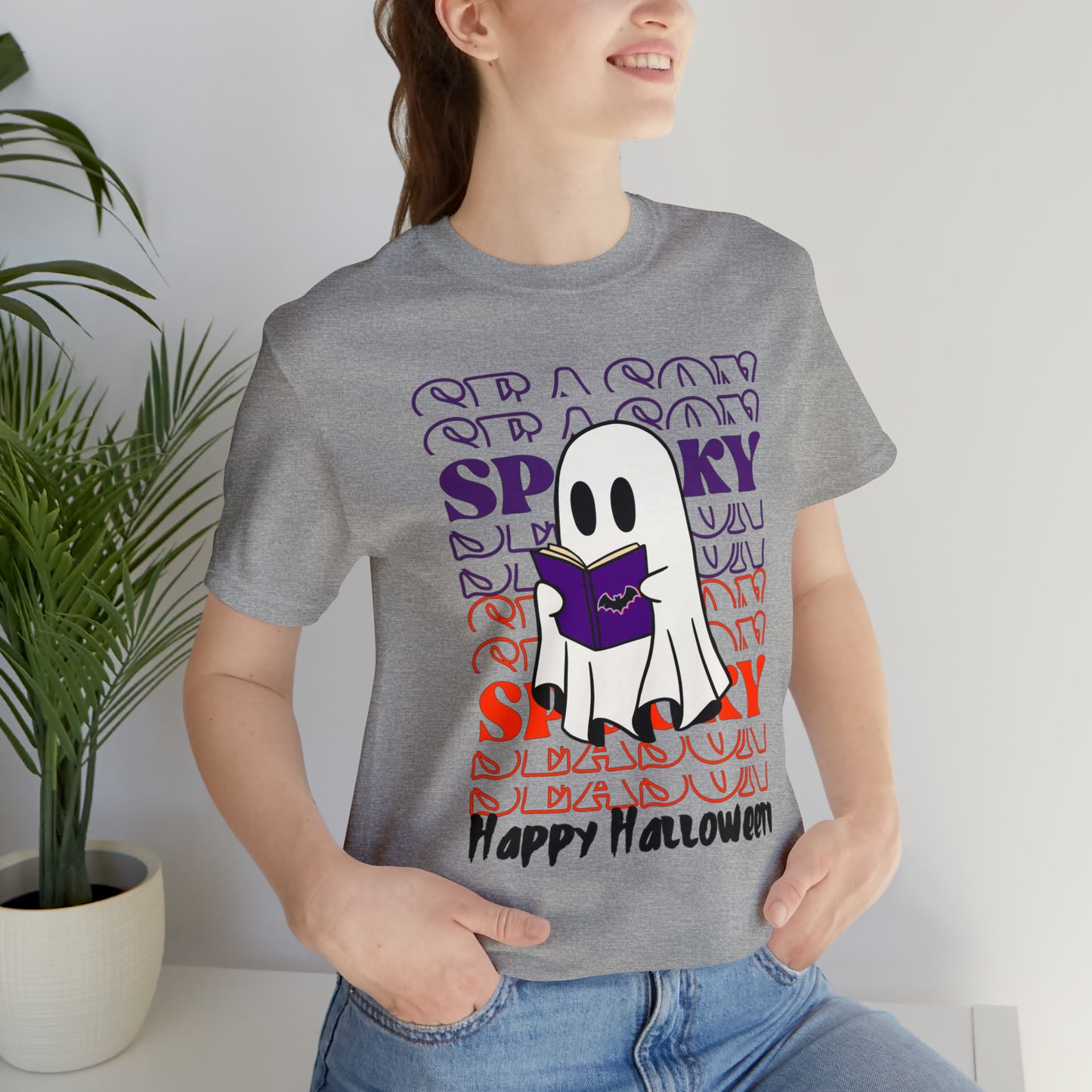 Tee-shirt à manches courtes en jersey unisexe - Halloween - Petit Fantôme - 07