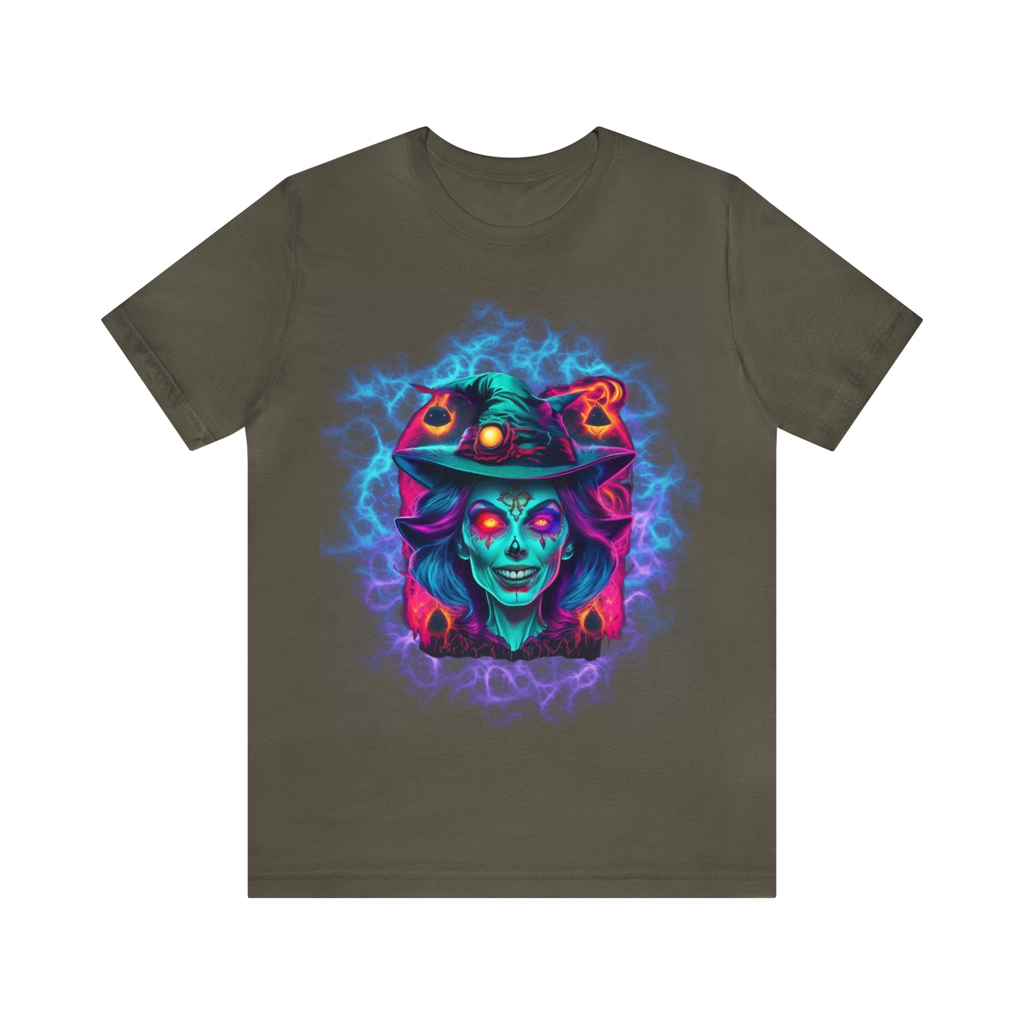 Camiseta de manga corta unisex Jersey - Calaveras de brujas de Halloween - 05