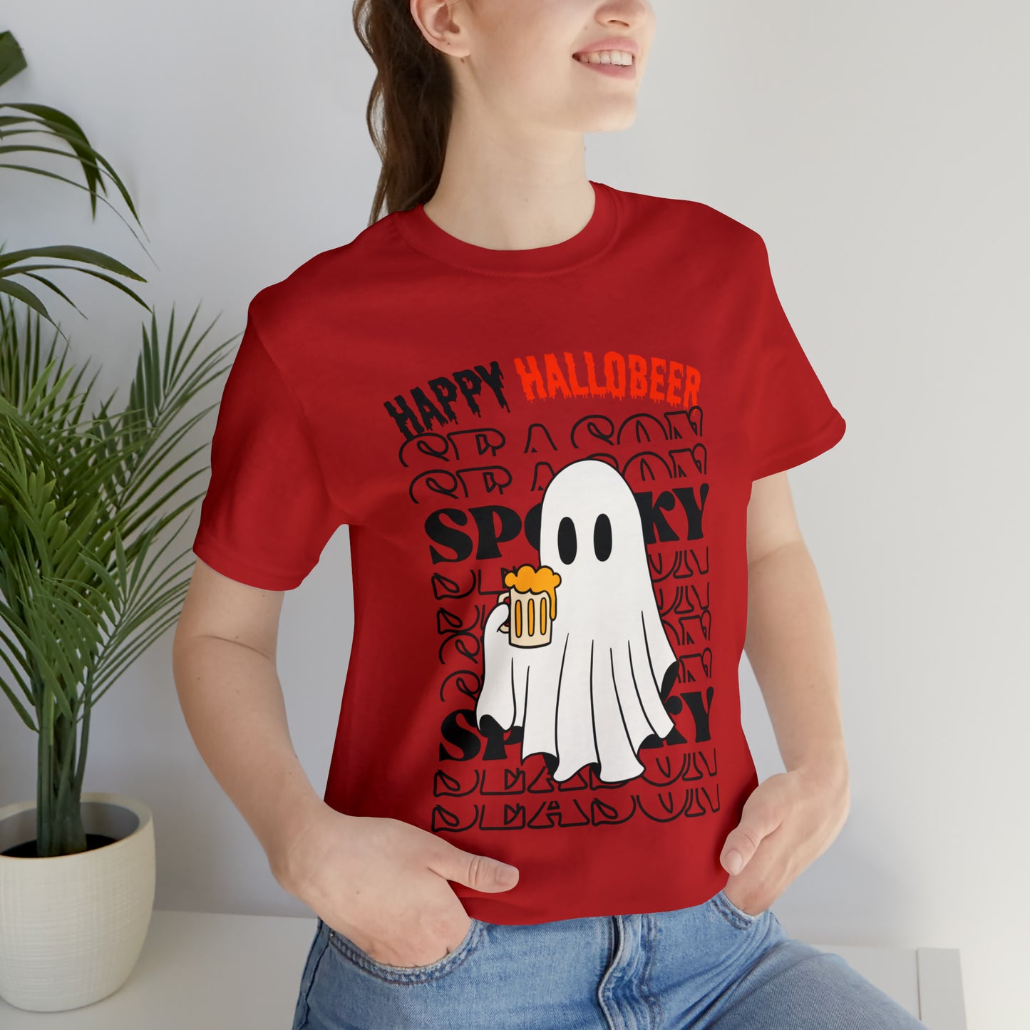 Tee-shirt à manches courtes en jersey unisexe - Halloween - Petit Fantôme - 01