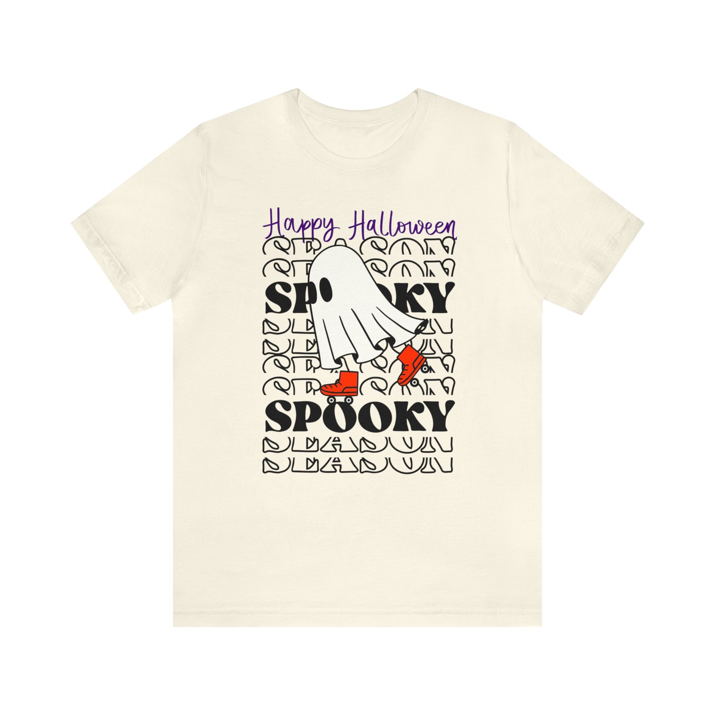 Tee-shirt à manches courtes en jersey unisexe - Halloween - Petit Fantôme - 10