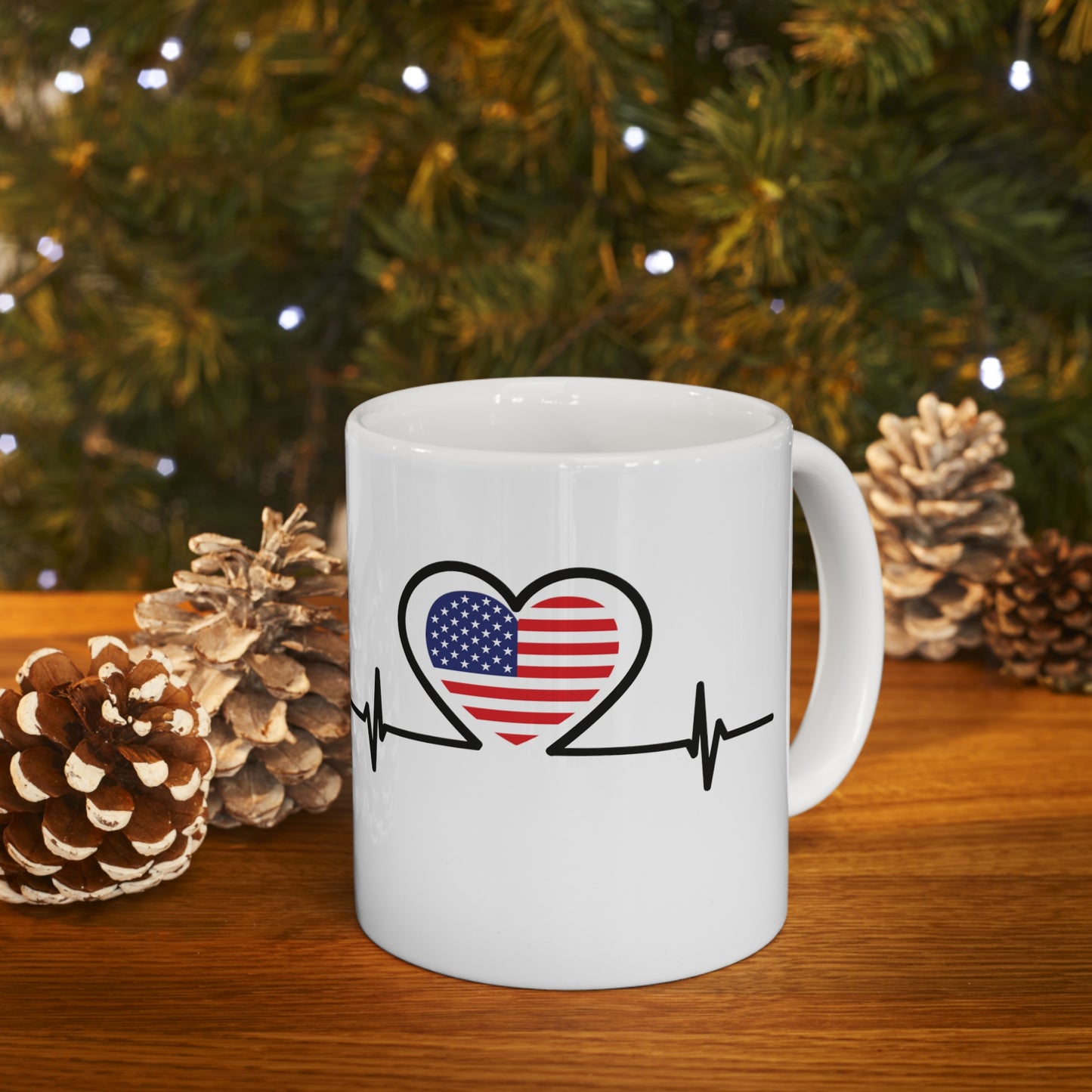 Taza de cerámica 11 oz - Bandera de Estados Unidos