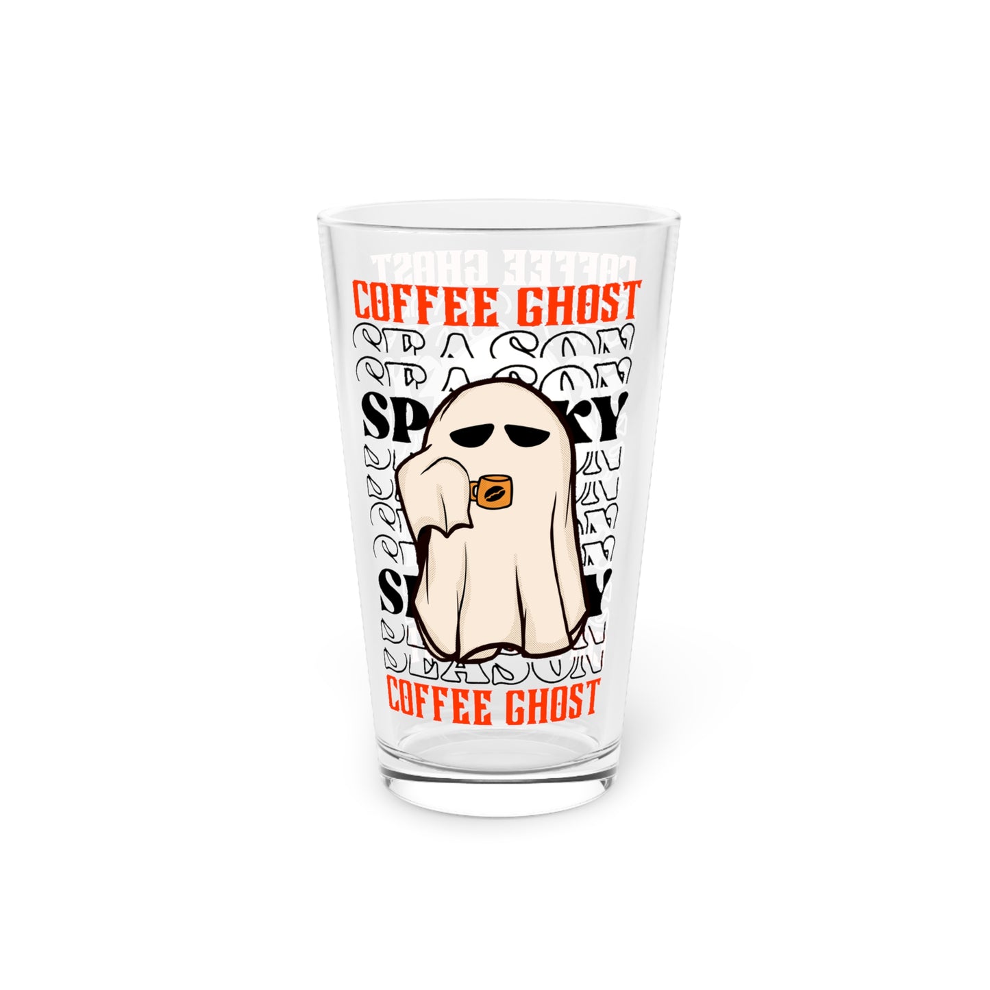 Vaso de pinta, 16 oz - Halloween - Pequeño fantasma - 12