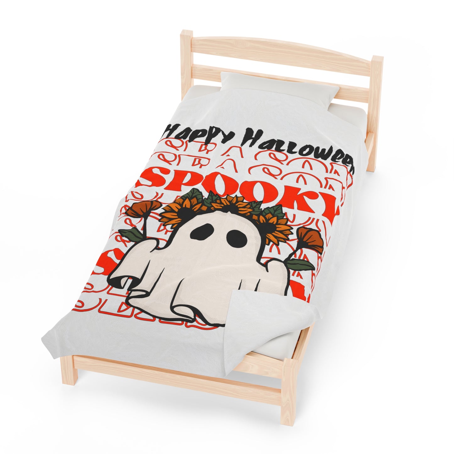 Couverture en Peluche Velours - Halloween - Petit Fantôme - 11