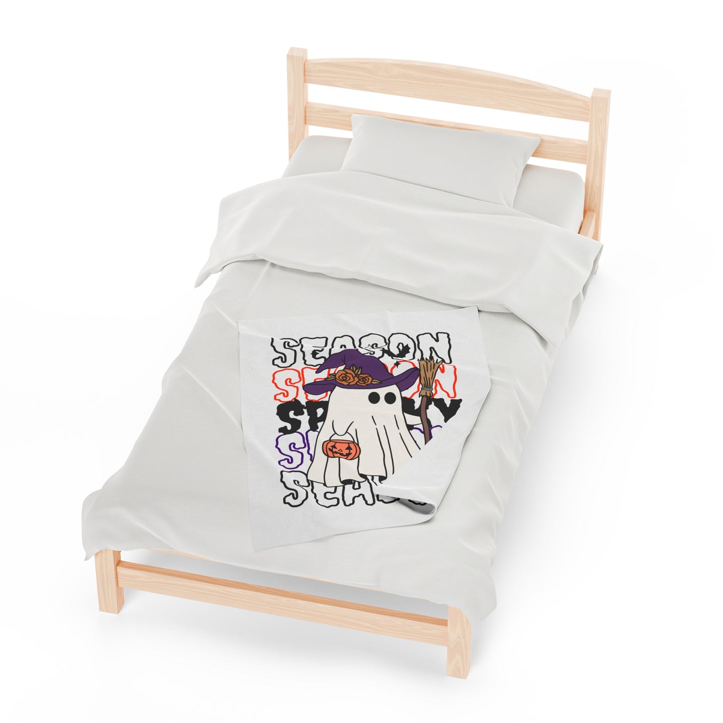 Couverture Peluche Velours - Halloween - Petit Fantôme - 13