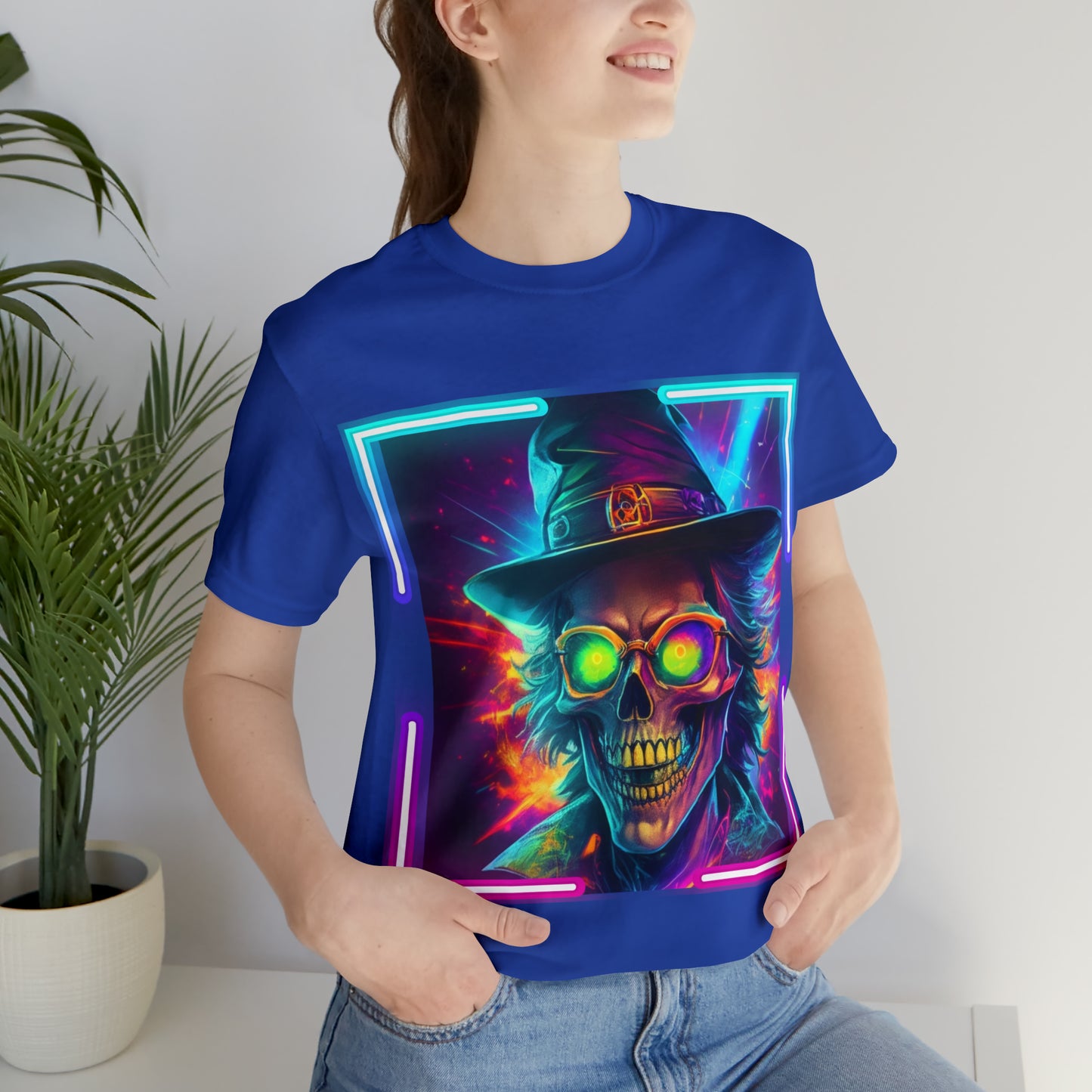 Camiseta de manga corta unisex Jersey - Calaveras de brujas de Halloween - 04