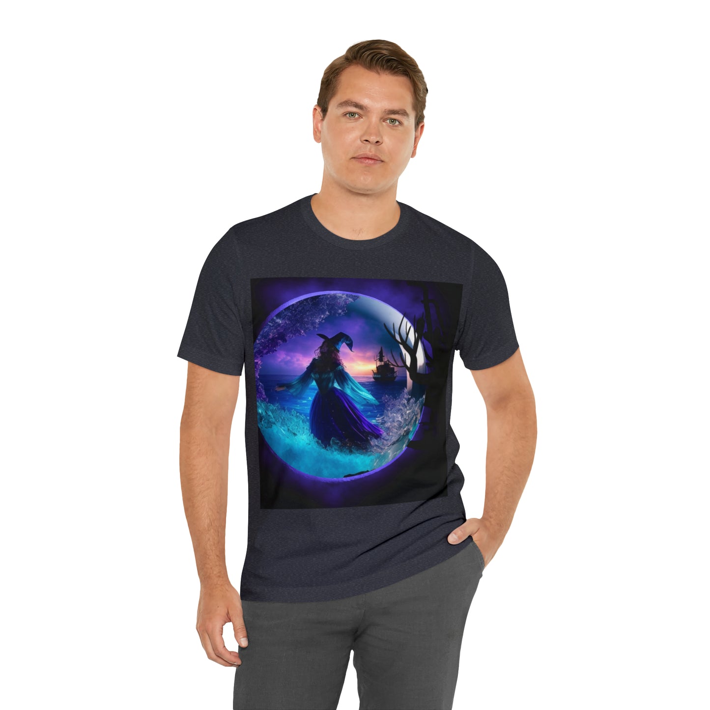 Camiseta de manga corta unisex Jersey - Halloween Witch AI - 02