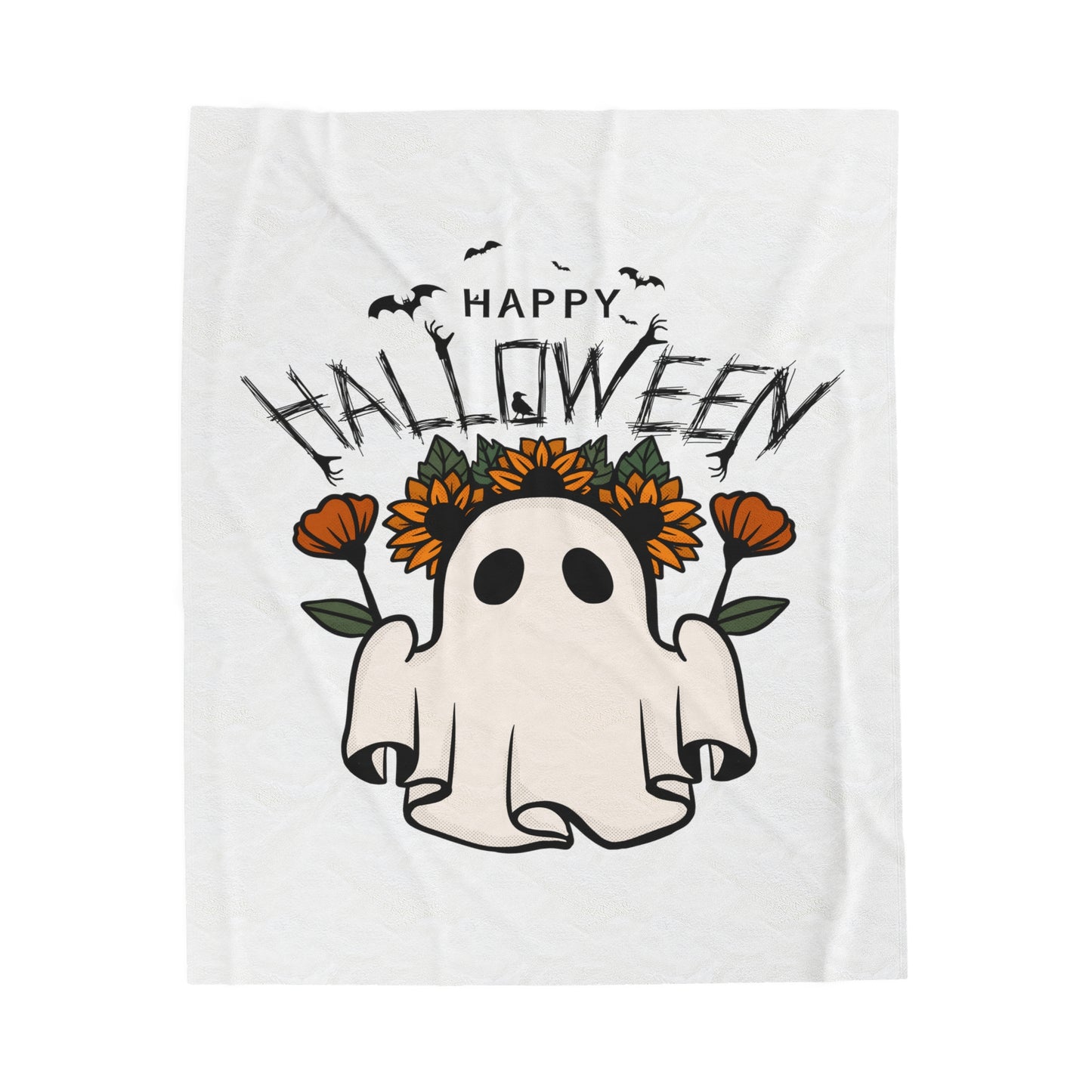 Couverture en peluche en velours - Halloween - Petit Fantôme - 03