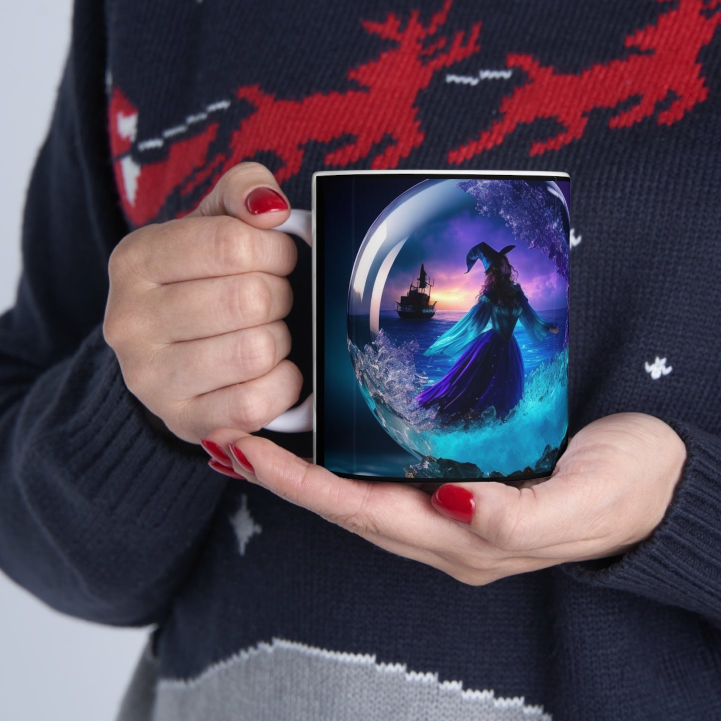 Taza de Cerámica 11oz - Bruja de Halloween AI - 01