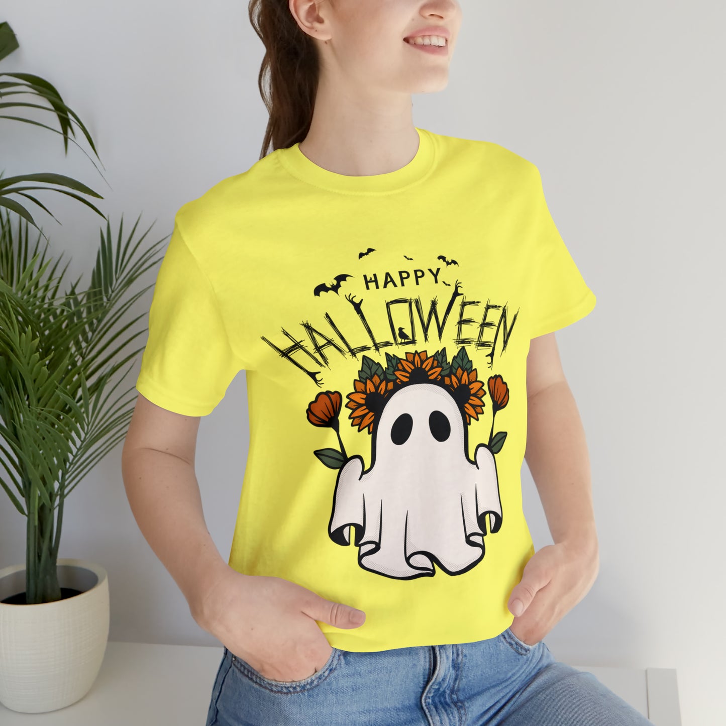 Tee-shirt à manches courtes en jersey unisexe - Halloween - Petit Fantôme - 03