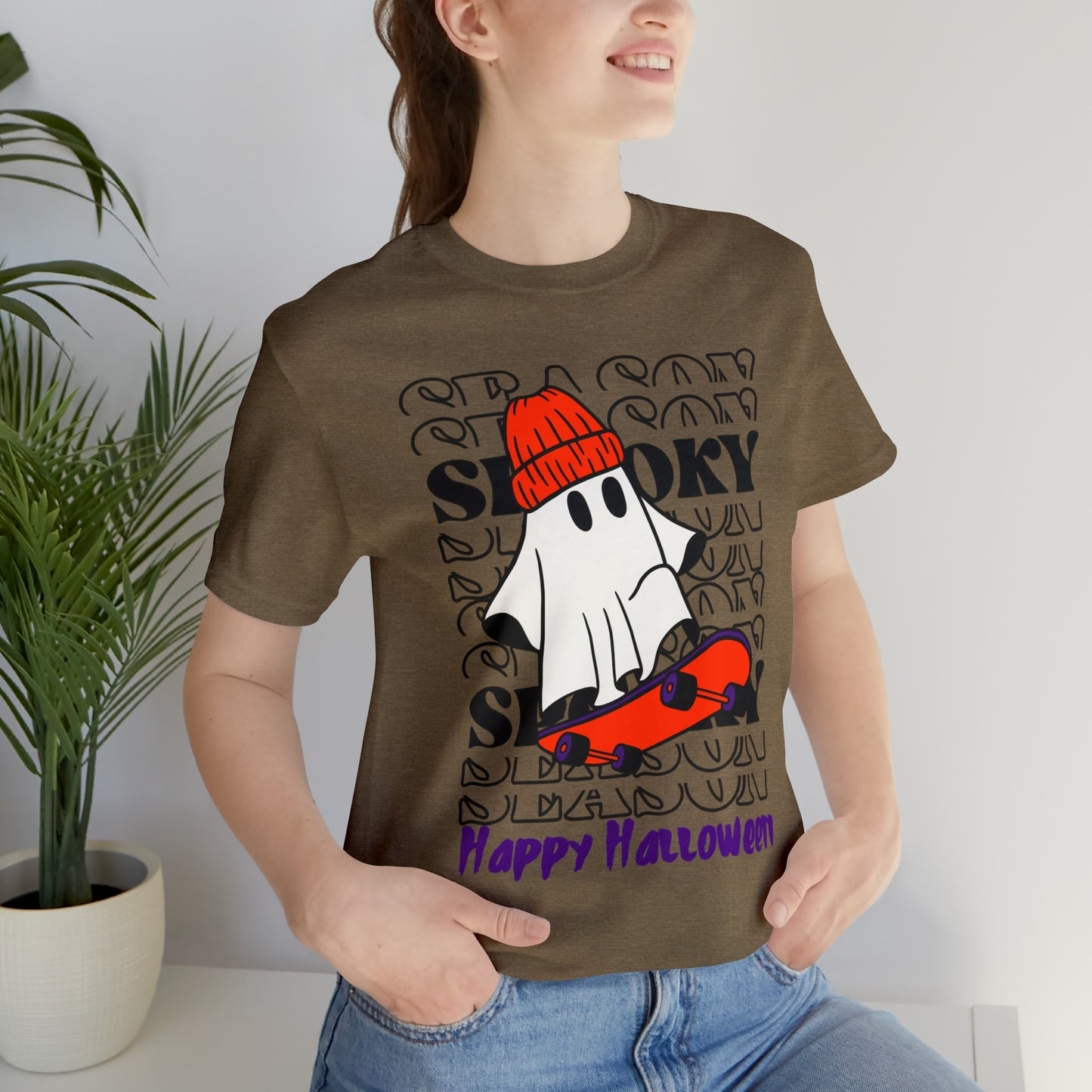 Camiseta de manga corta de jersey unisex - Halloween - Pequeño fantasma - 02