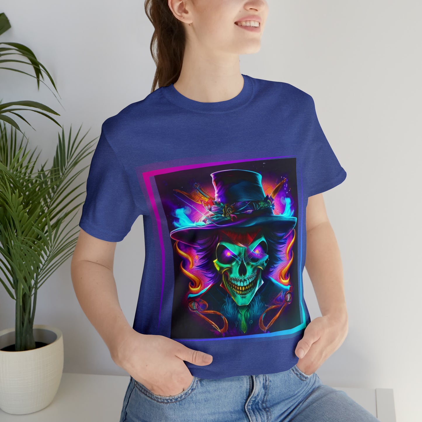 Camiseta de manga corta unisex Jersey - Calaveras de brujas de Halloween - 01