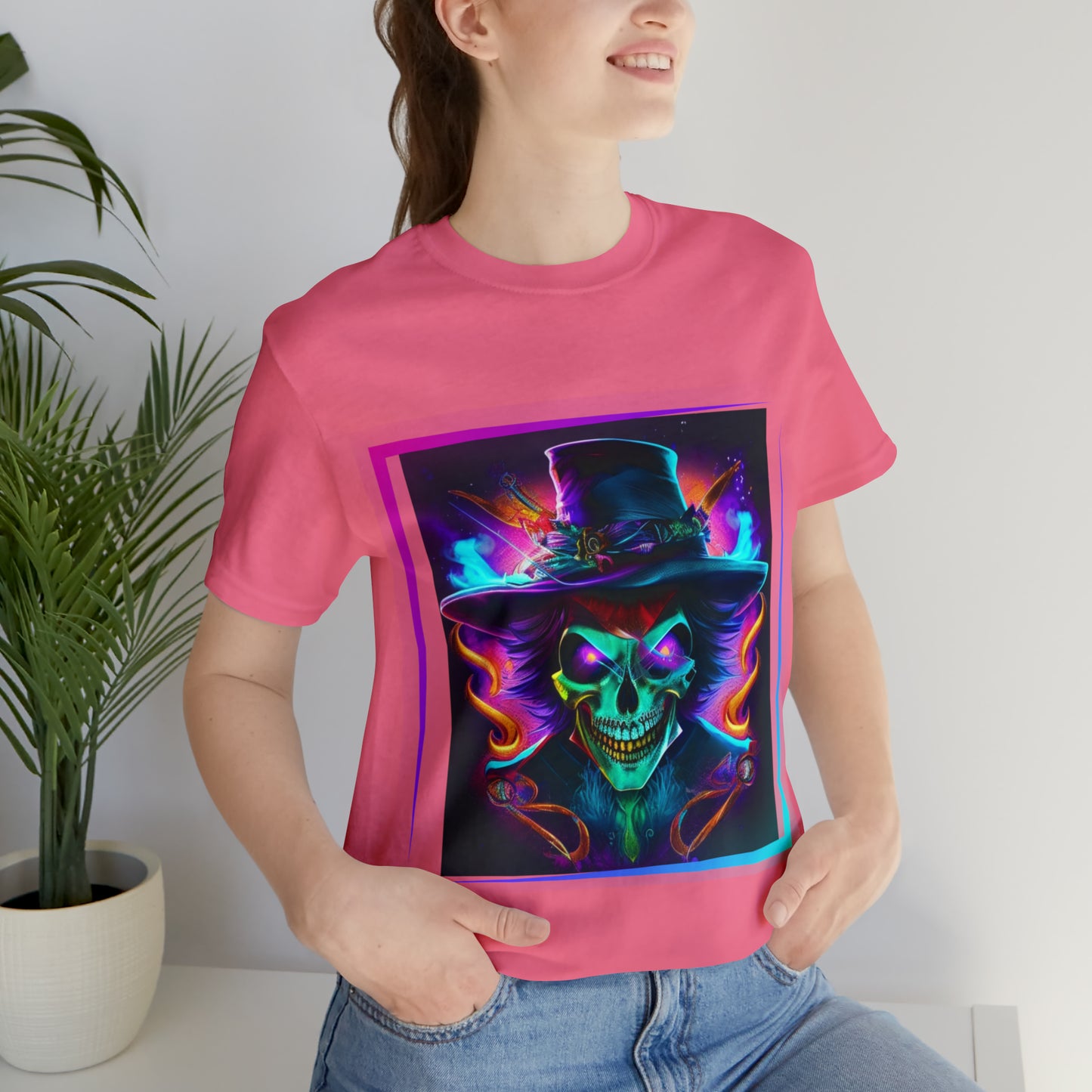 Camiseta de manga corta unisex Jersey - Calaveras de brujas de Halloween - 01