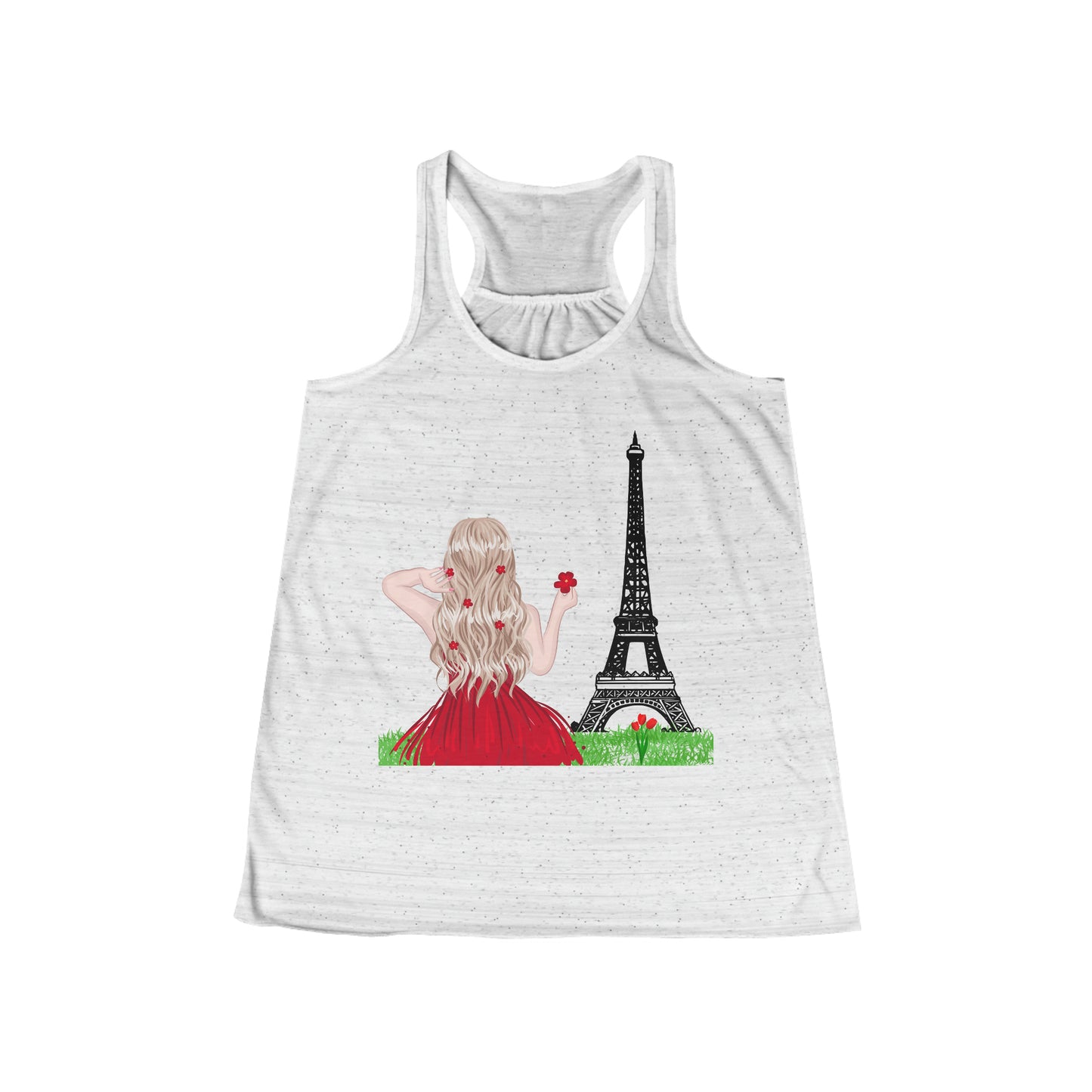 Camiseta sin mangas fluida con espalda cruzada para mujer - Girl in Paris