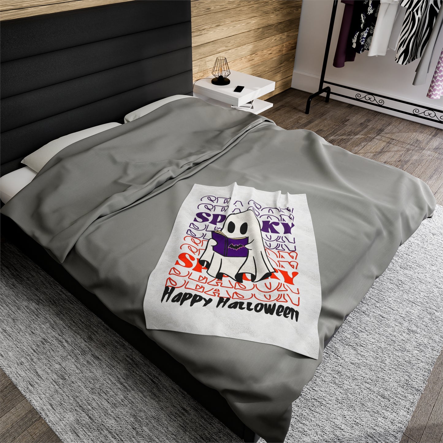 Couverture en peluche en velours - Halloween - Petit Fantôme - 07