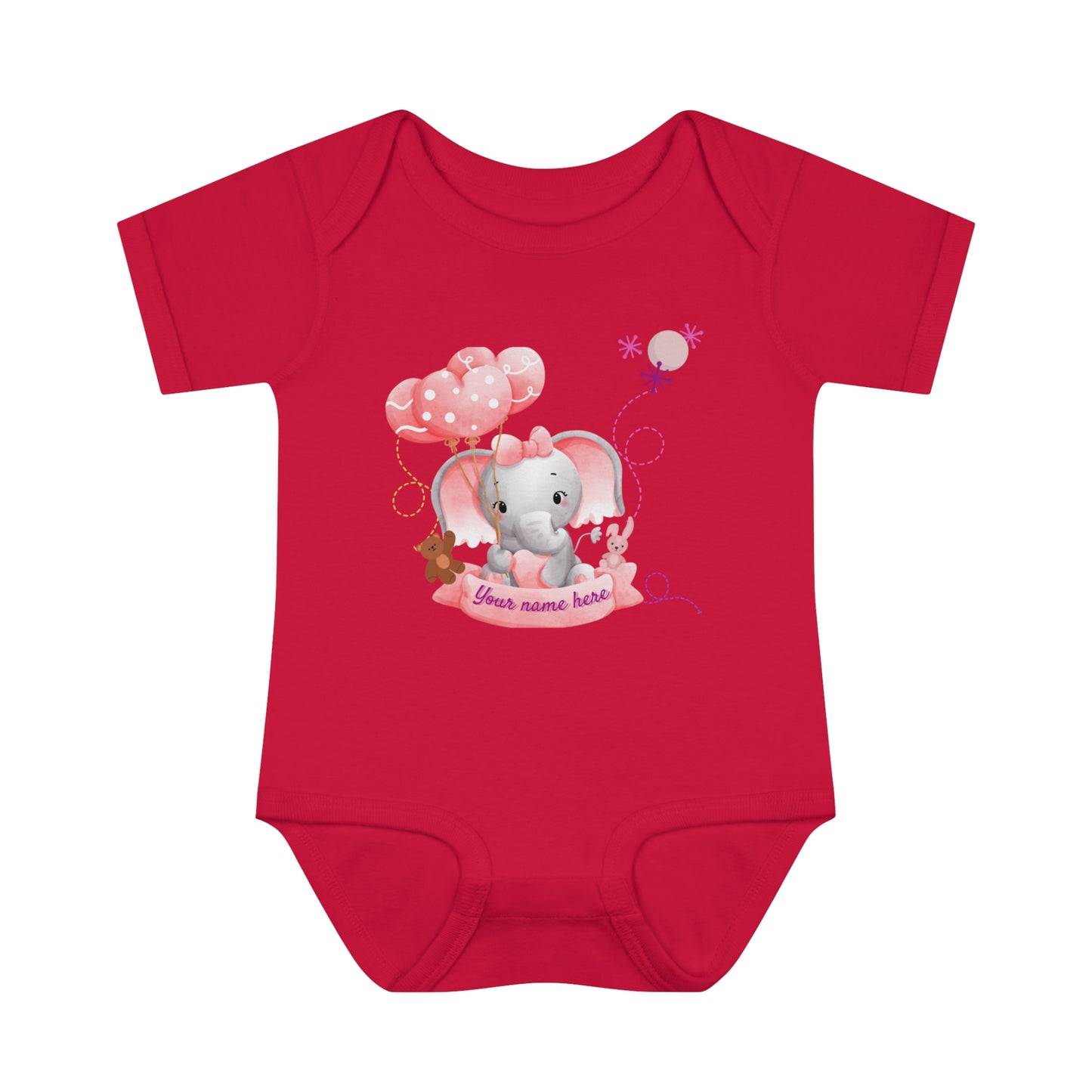 Body côtelé pour bébé - Bébé éléphant - Personnalisé - 02