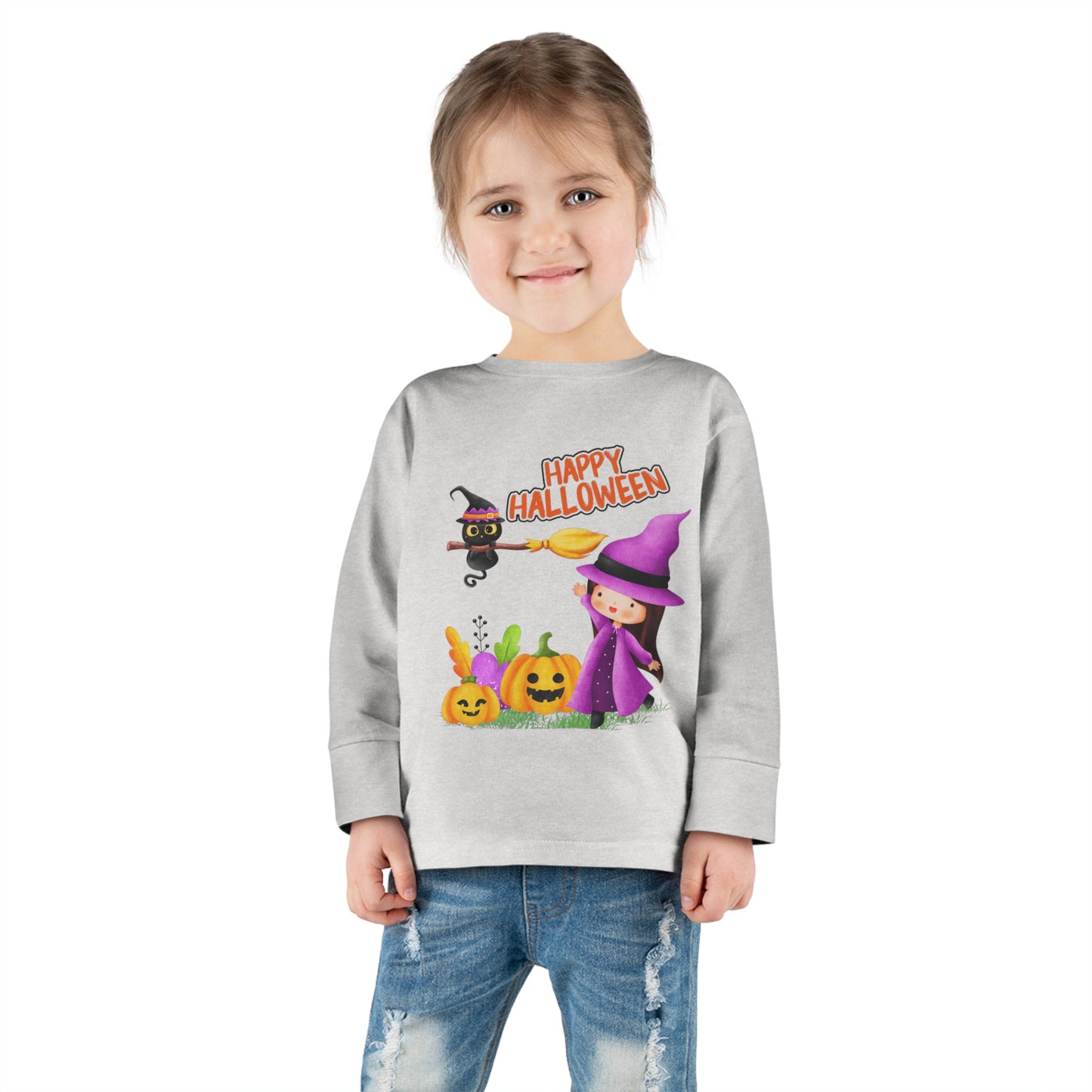 Tee-shirt à manches longues pour tout-petits - Halloween - Jeune sorcière - 02