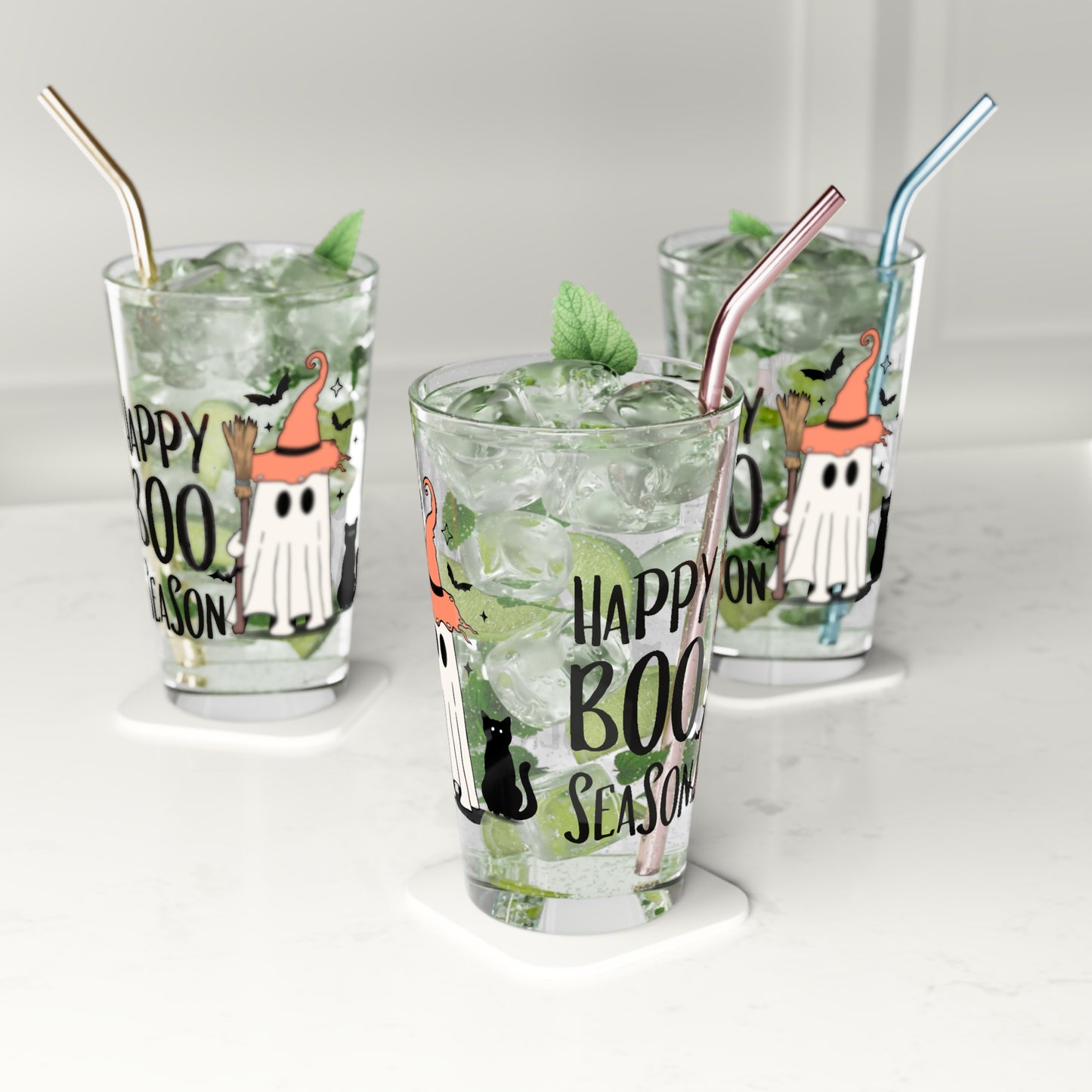 Vaso de pinta, 16 oz - Halloween - Pequeño fantasma - 22