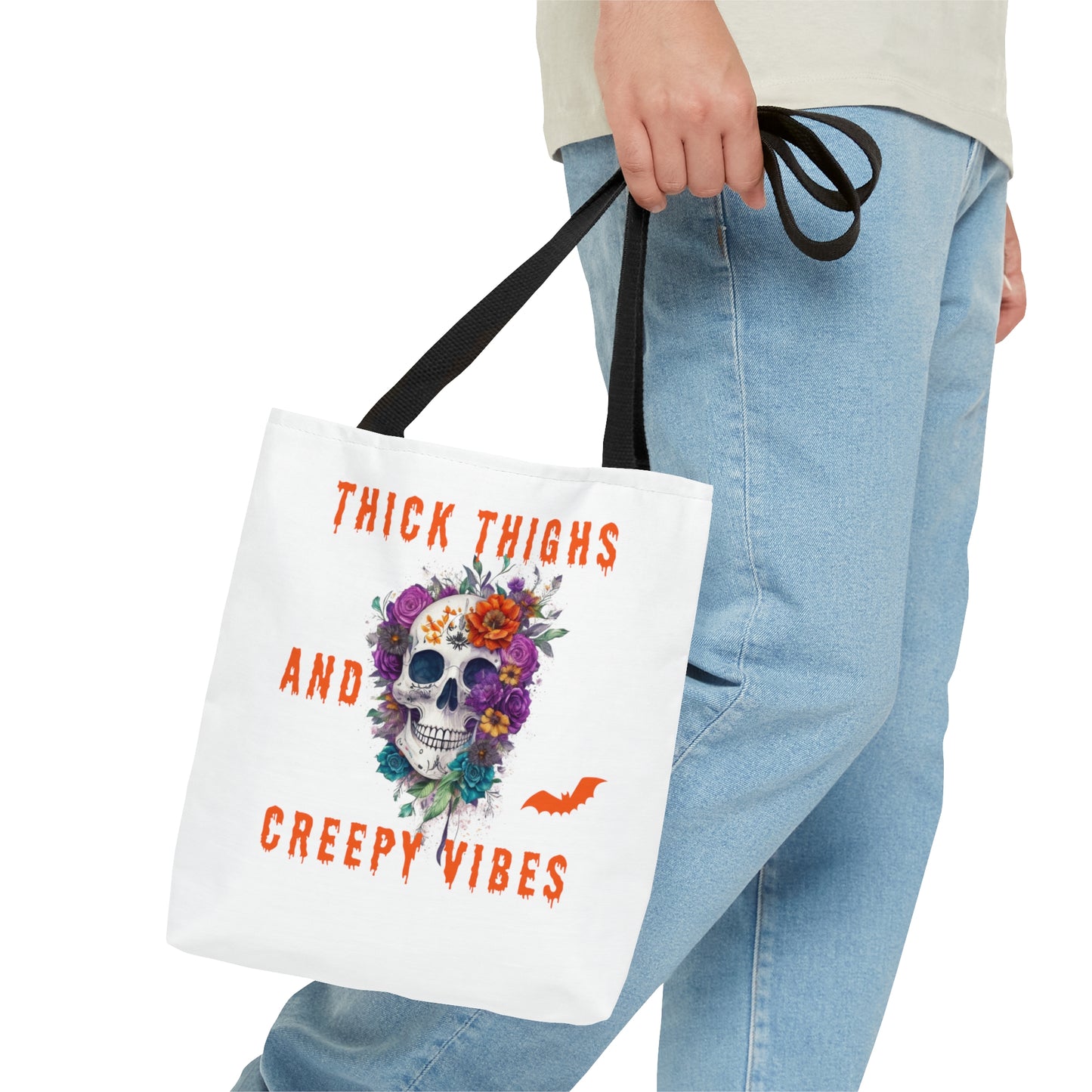 Tote Bag - Calavera de Halloween y flores