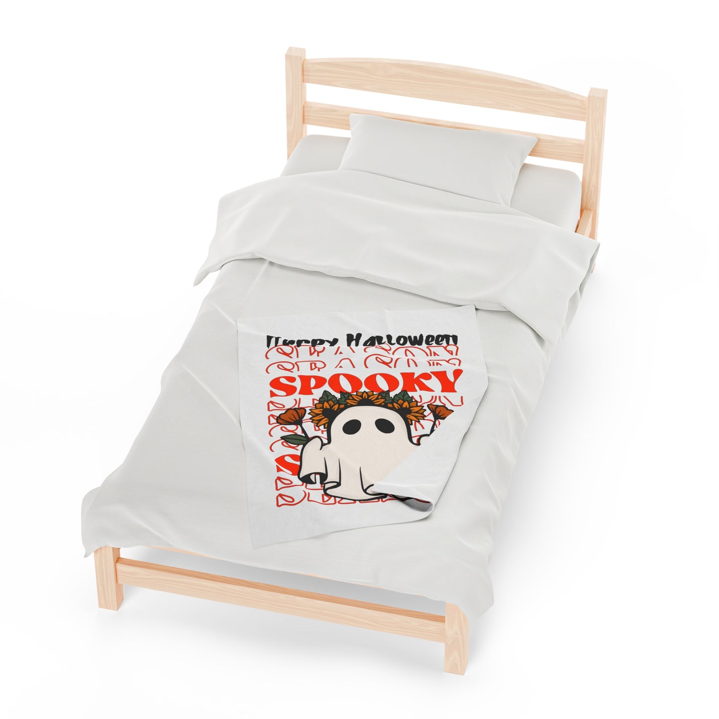 Couverture en Peluche Velours - Halloween - Petit Fantôme - 11