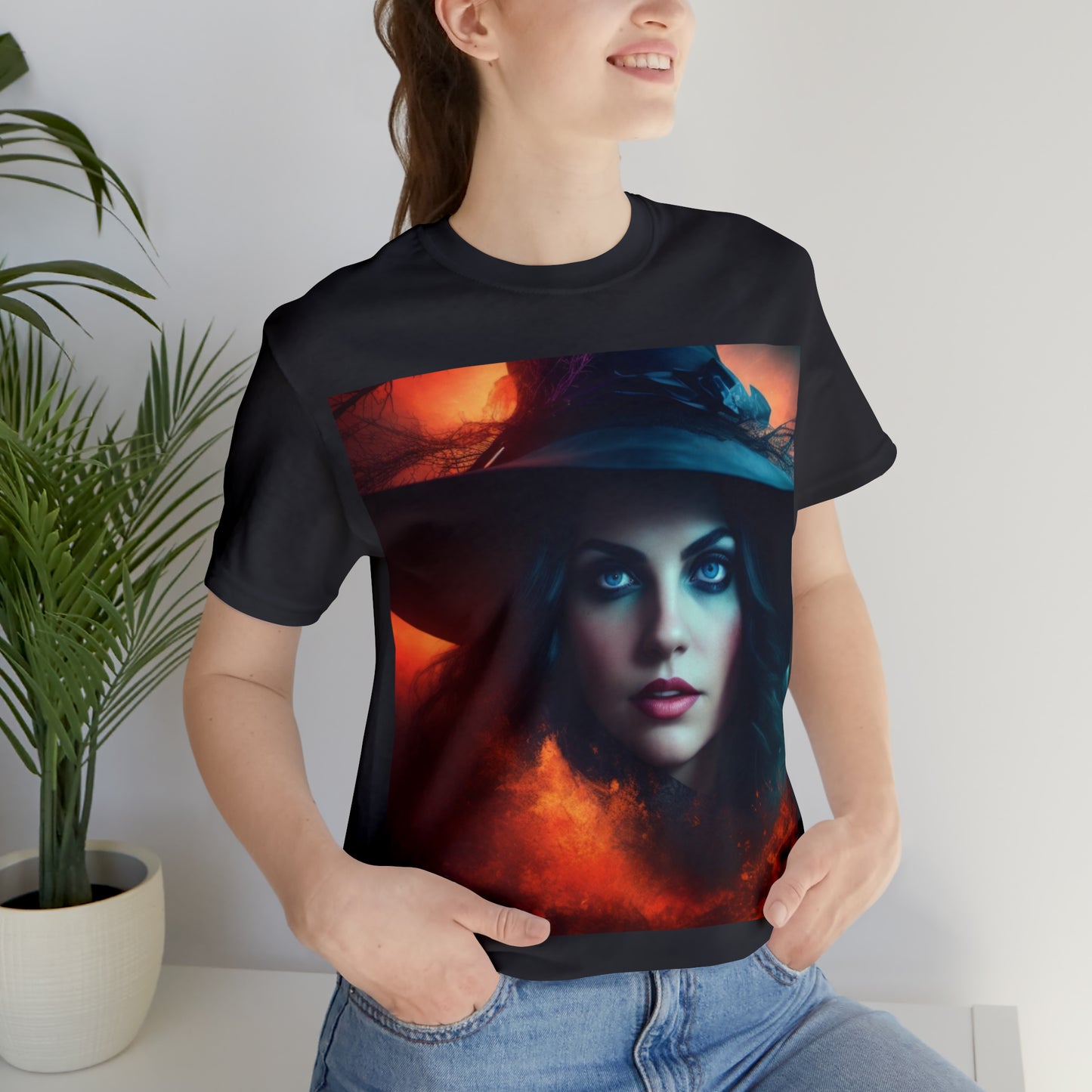 Camiseta de manga corta unisex Jersey - Halloween Witch AI - 07