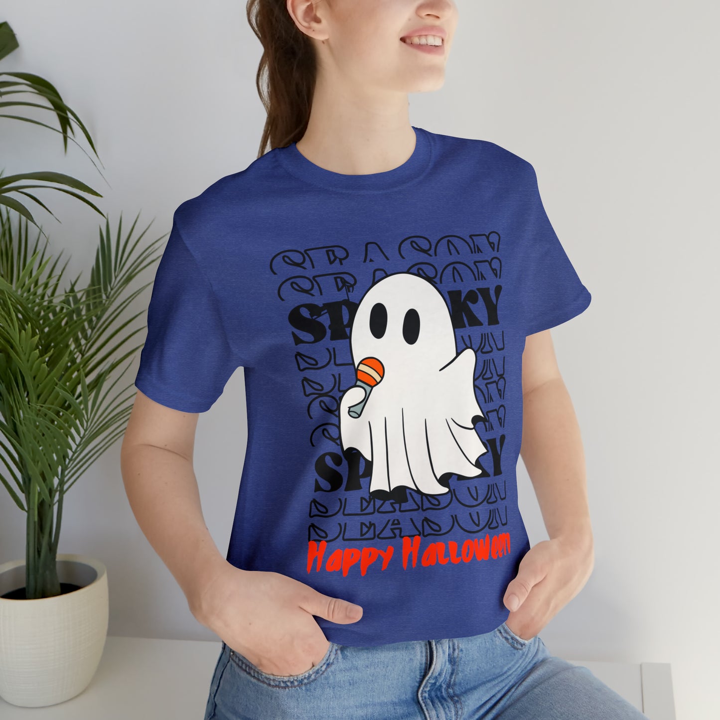 Camiseta de manga corta de jersey unisex - Halloween - Pequeño fantasma - 06