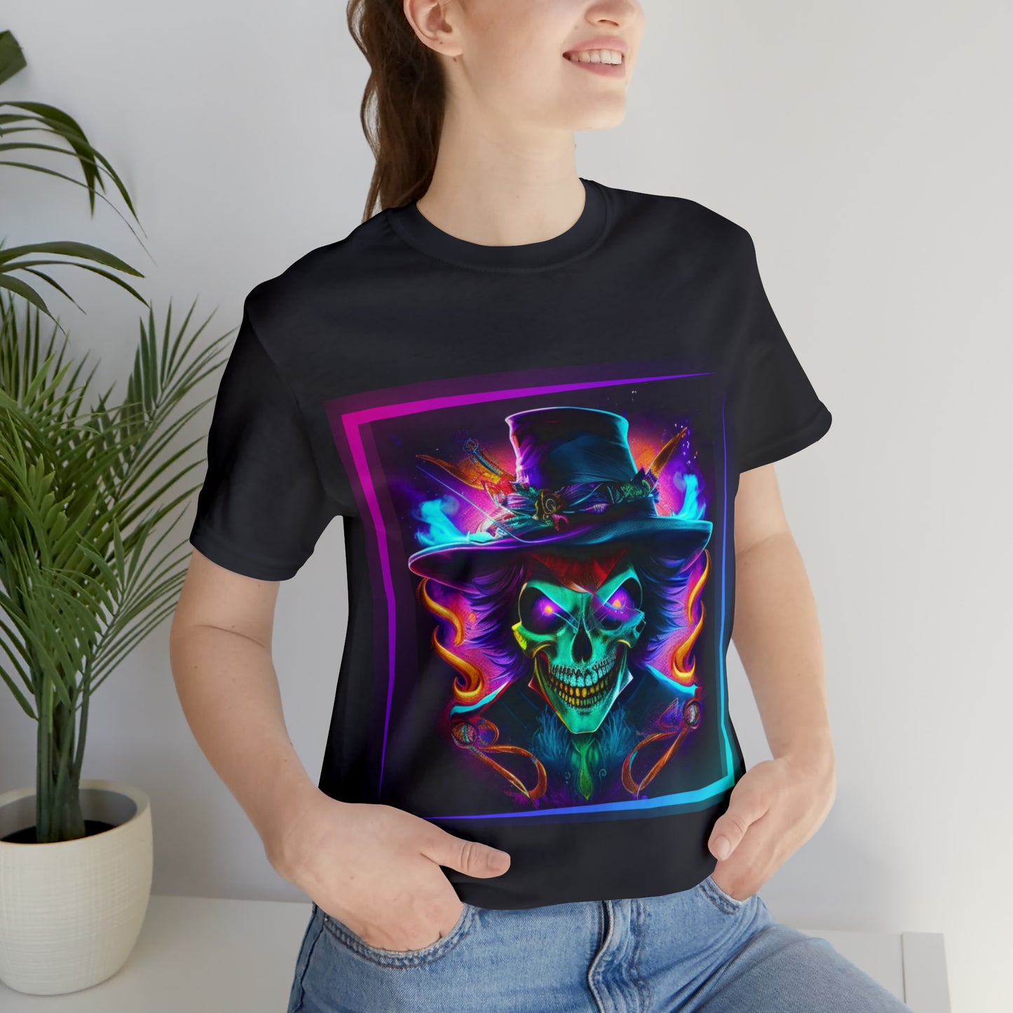 Camiseta de manga corta unisex Jersey - Calaveras de brujas de Halloween - 01