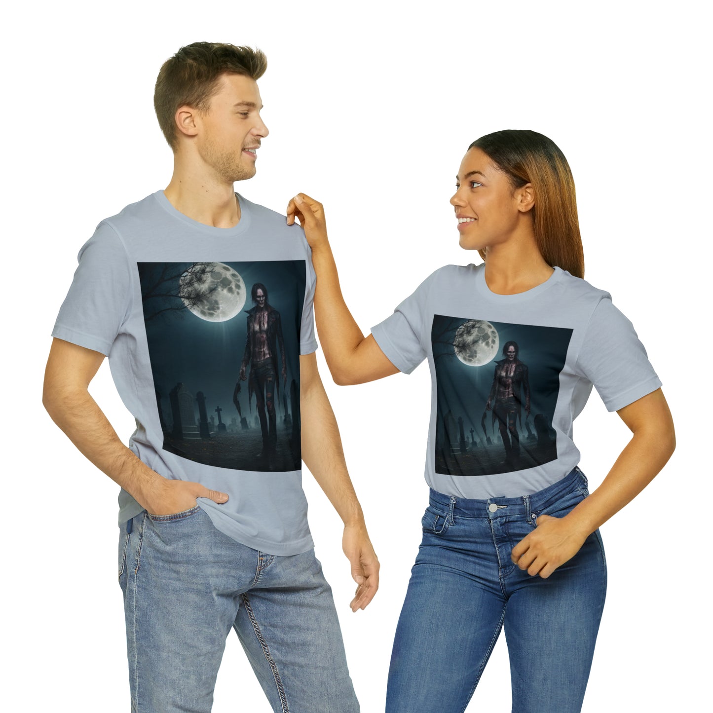 Unisex Jersey Short Sleeve Tee - Halloween Skeleton man AI - 04