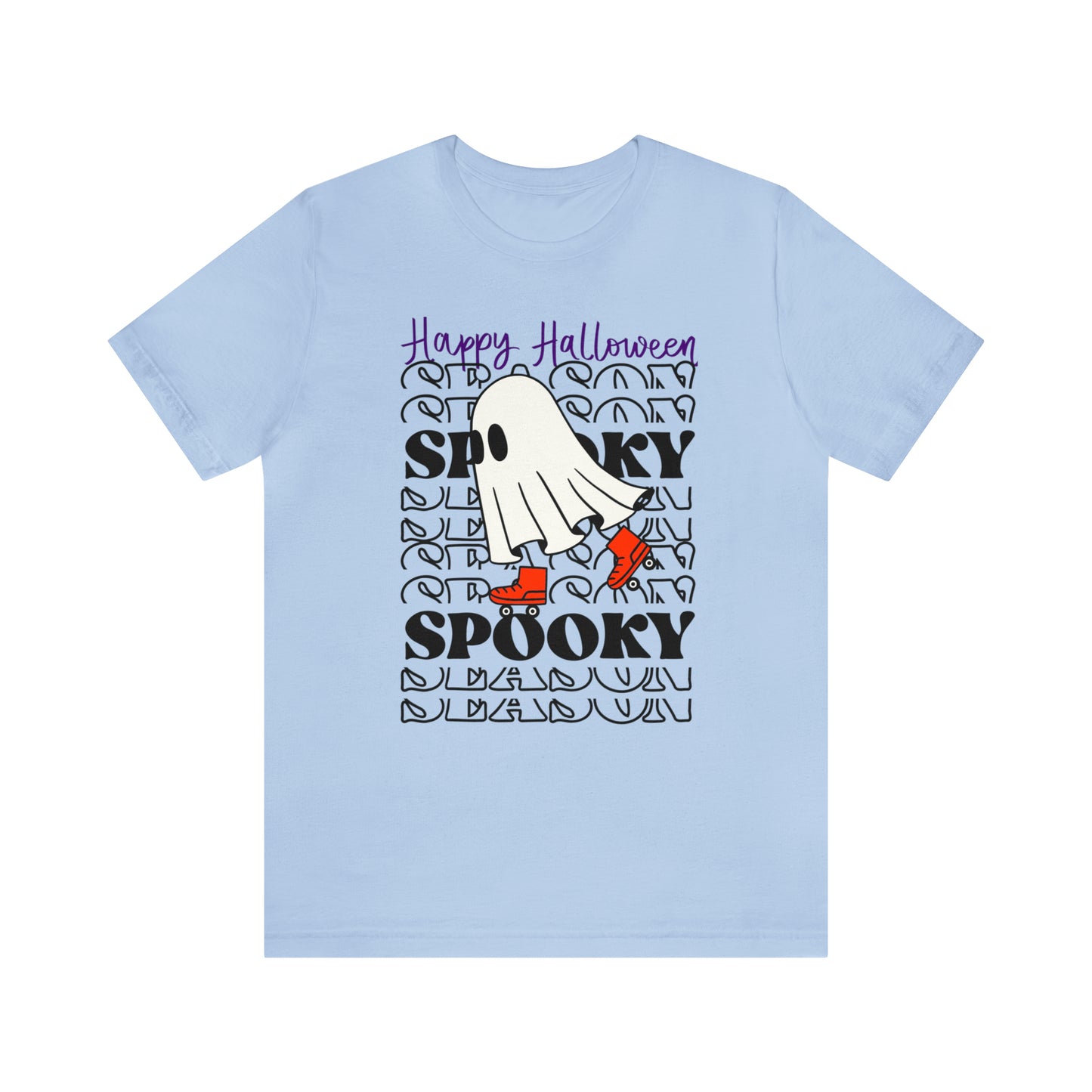 Tee-shirt à manches courtes en jersey unisexe - Halloween - Petit Fantôme - 10