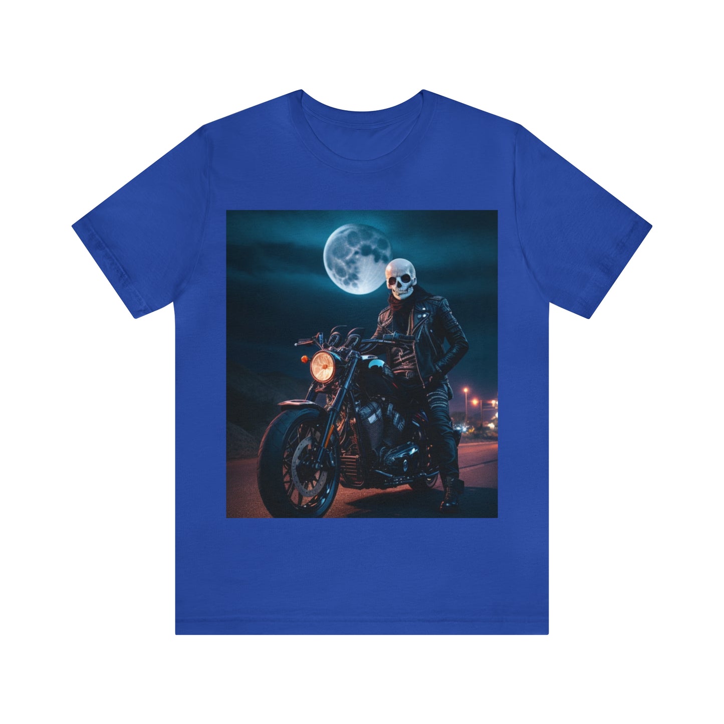Camiseta de manga corta Unisex Jersey - Halloween Motociclista AI - 02