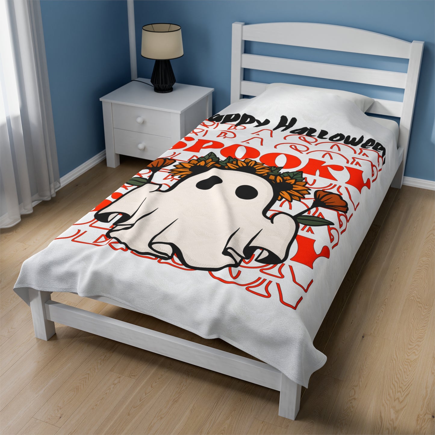 Couverture en Peluche Velours - Halloween - Petit Fantôme - 11