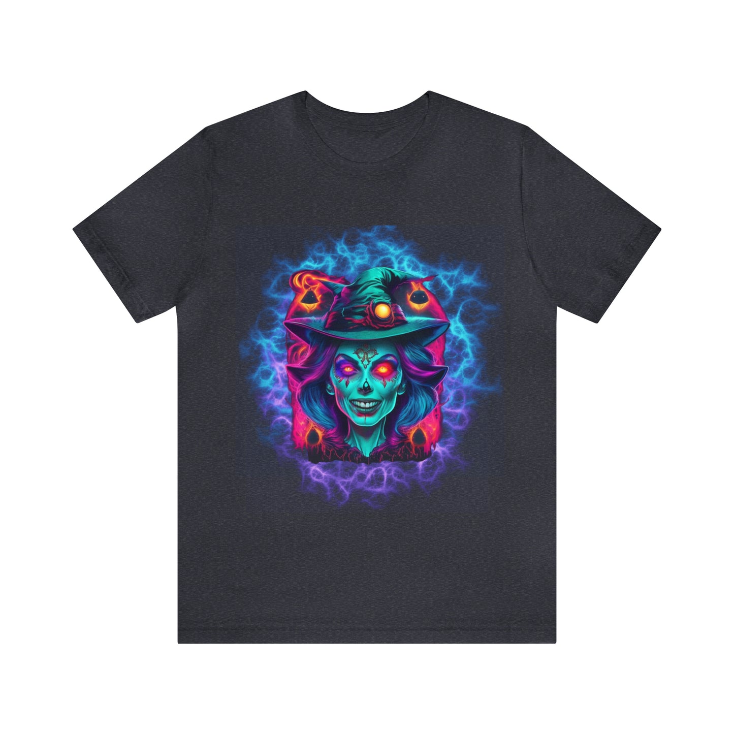 Camiseta de manga corta unisex Jersey - Calaveras de brujas de Halloween - 02