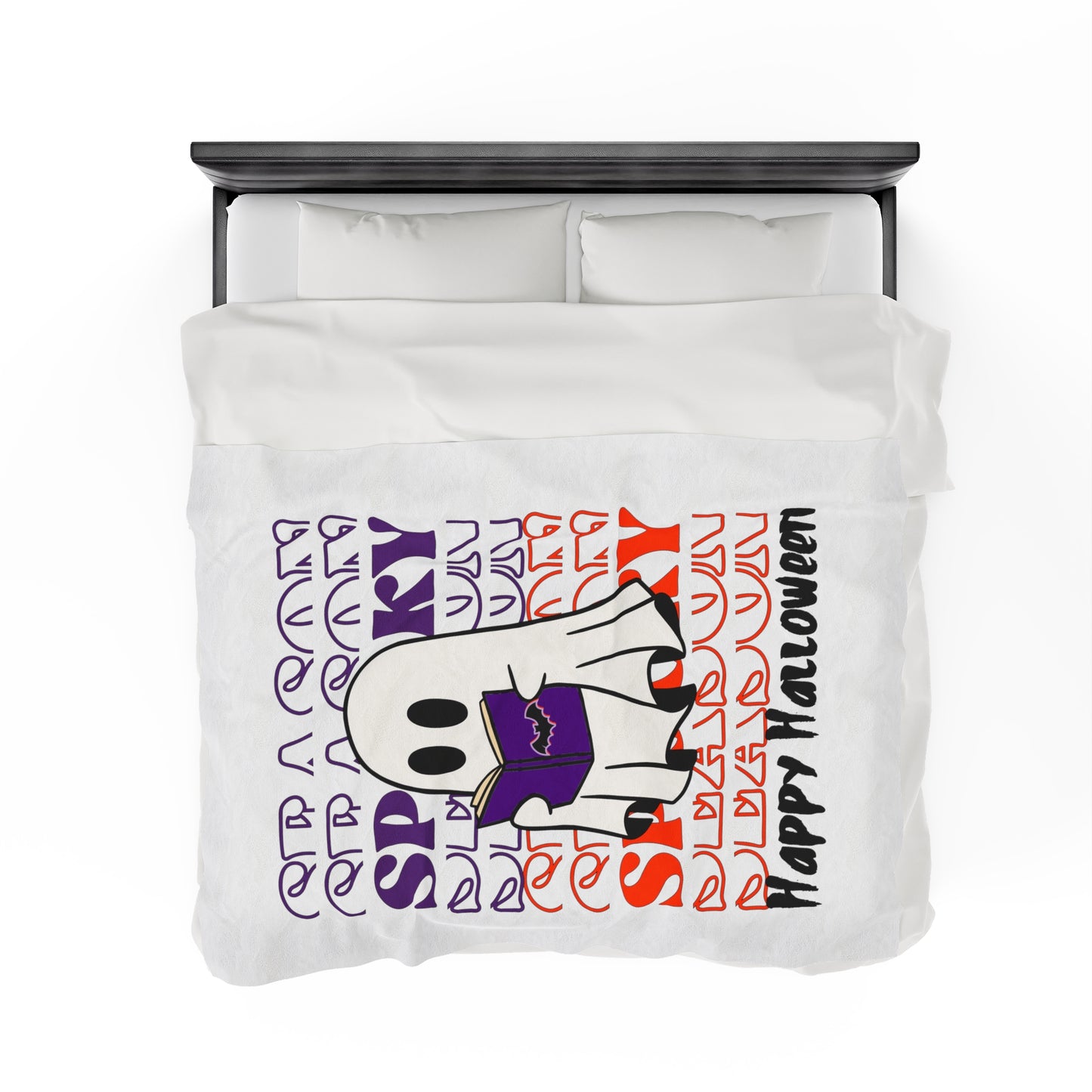 Couverture en peluche en velours - Halloween - Petit Fantôme - 07