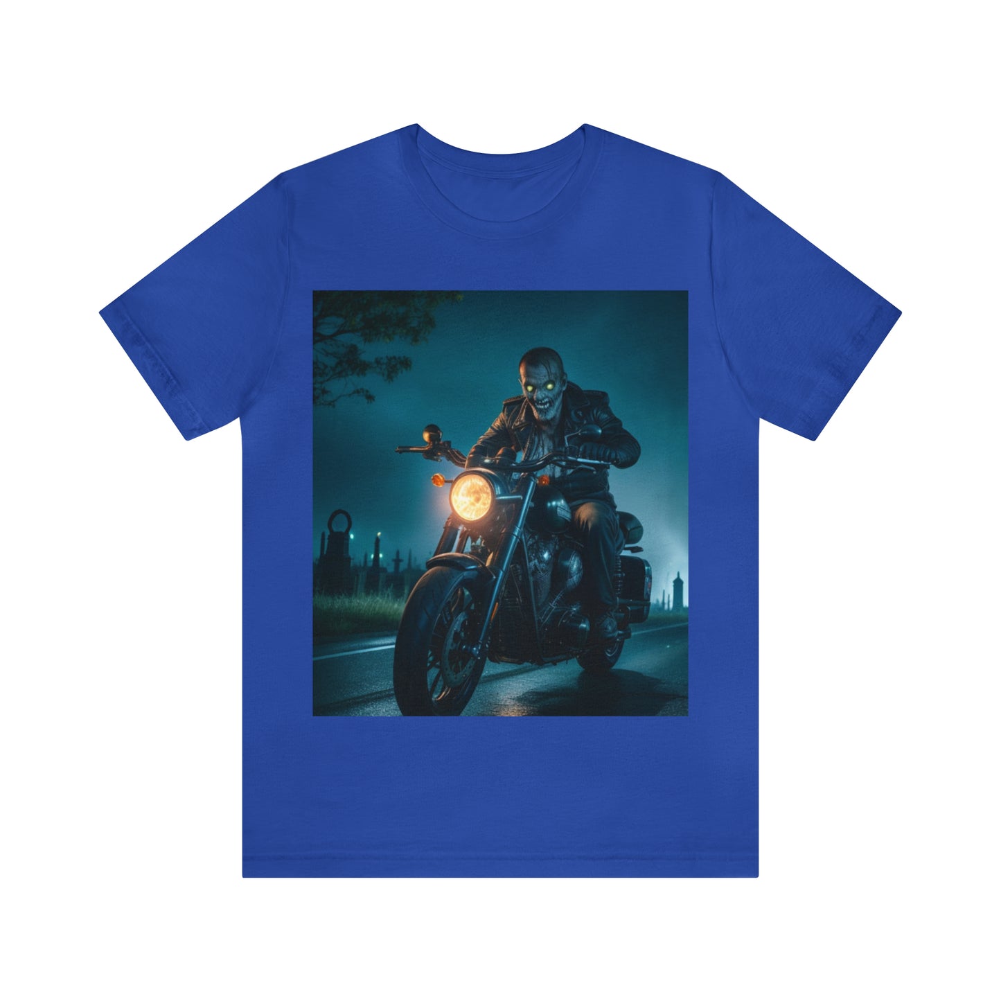 Camiseta de manga corta unisex Jersey - Halloween Motociclista AI - 03