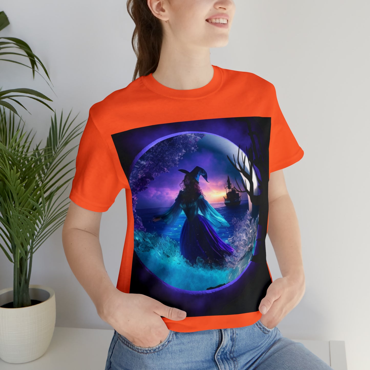 Camiseta de manga corta unisex Jersey - Halloween Witch AI - 02
