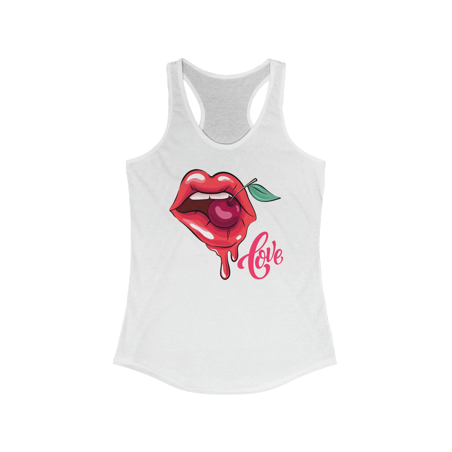 Camiseta sin mangas ideal con espalda cruzada para mujer - Labios de amor - 01