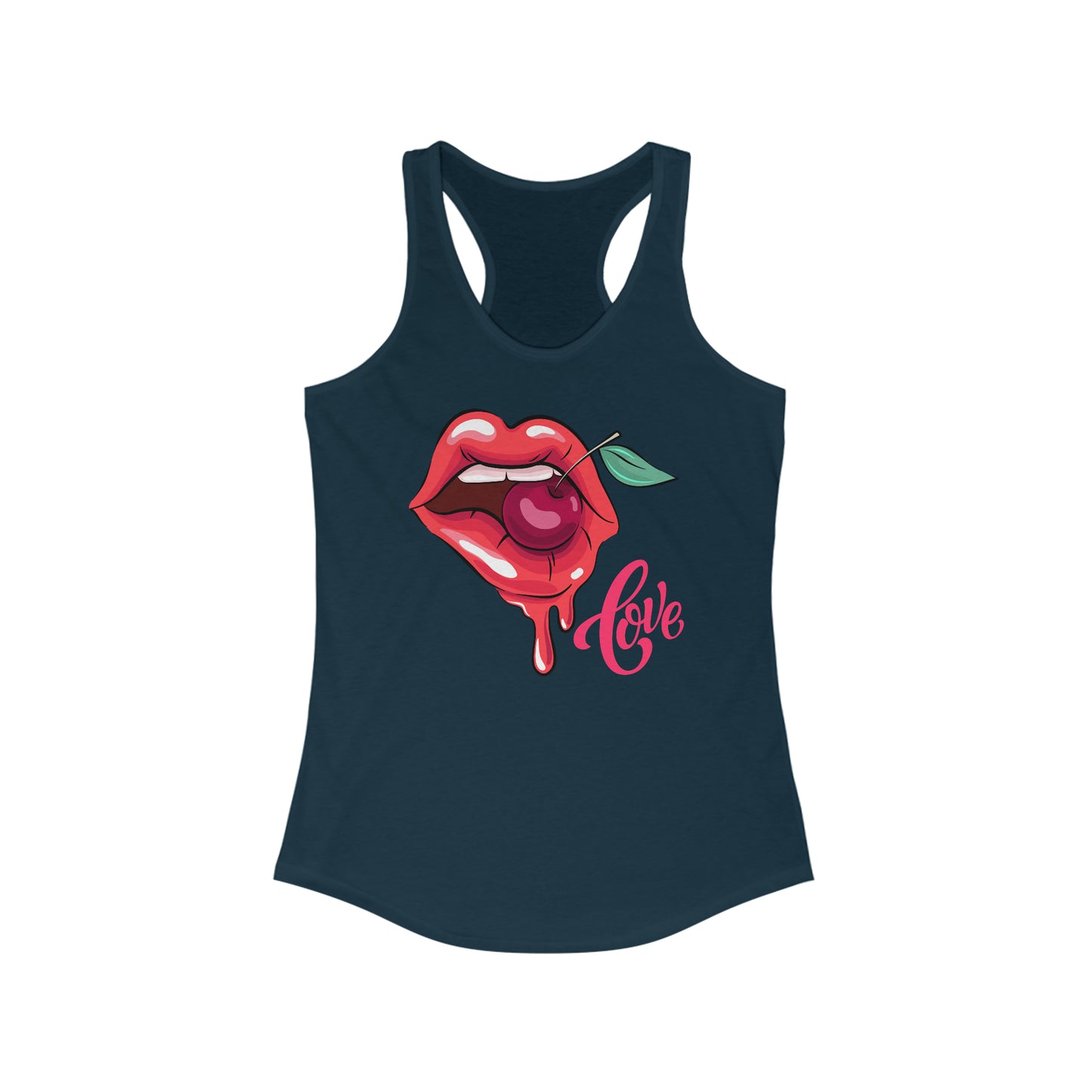 Camiseta sin mangas ideal con espalda cruzada para mujer - Labios de amor - 01