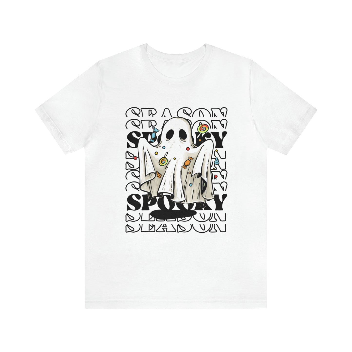 Tee-shirt à manches courtes en jersey unisexe - Halloween - Petit Fantôme - 05