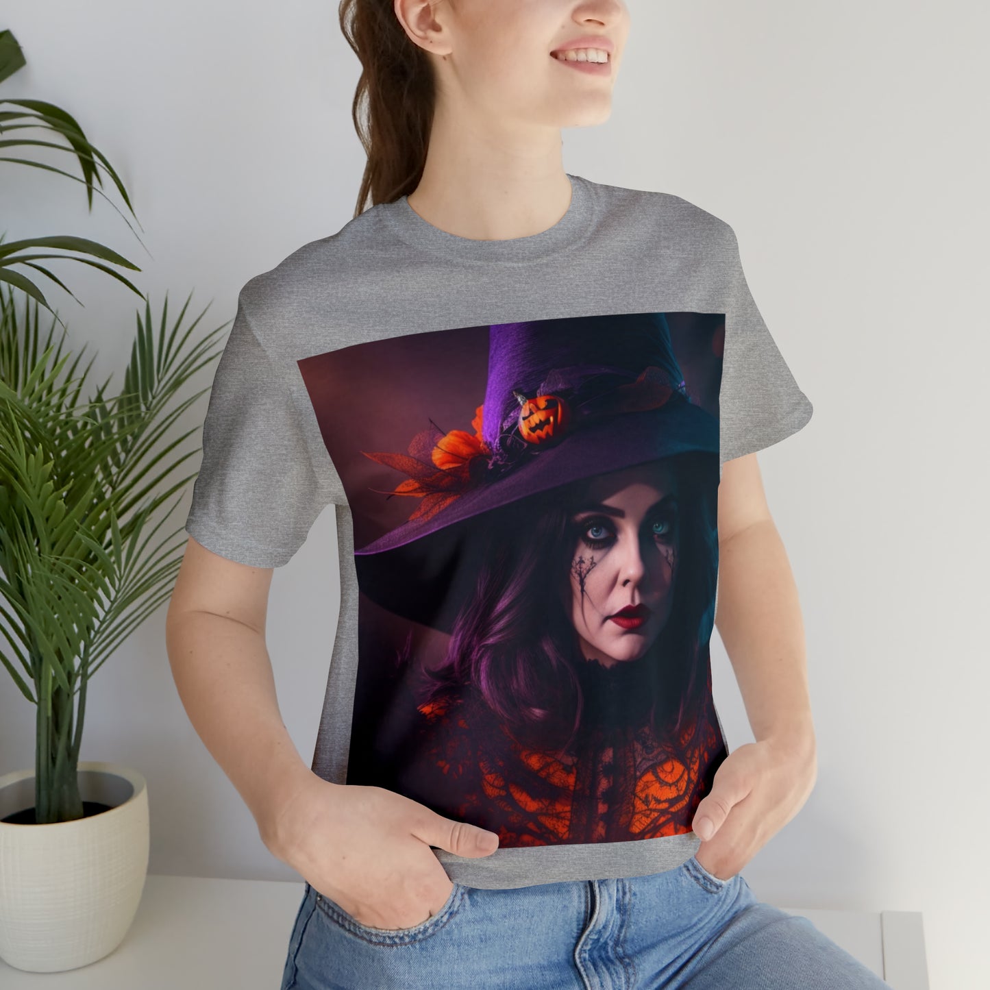 Camiseta de manga corta unisex Jersey - Halloween Witch AI - 05