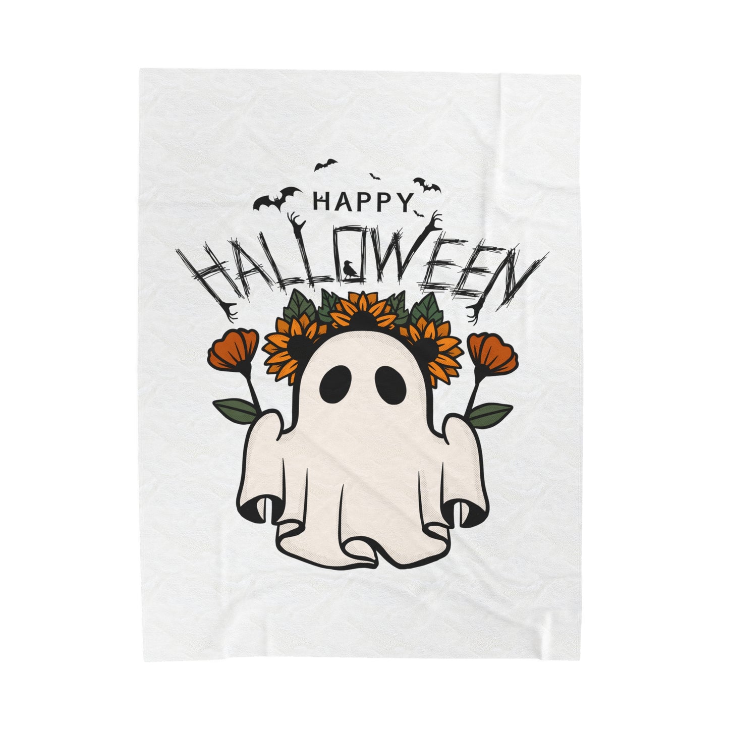 Couverture en peluche en velours - Halloween - Petit Fantôme - 03