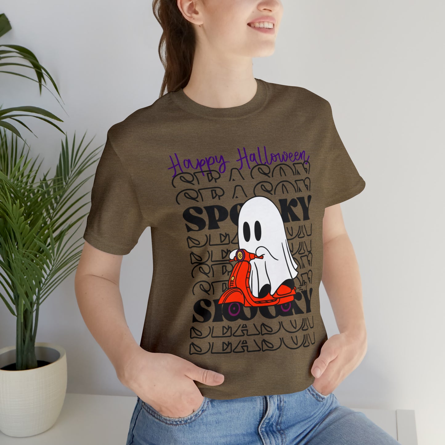Tee-shirt à manches courtes en jersey unisexe - Halloween - Petit Fantôme - 09