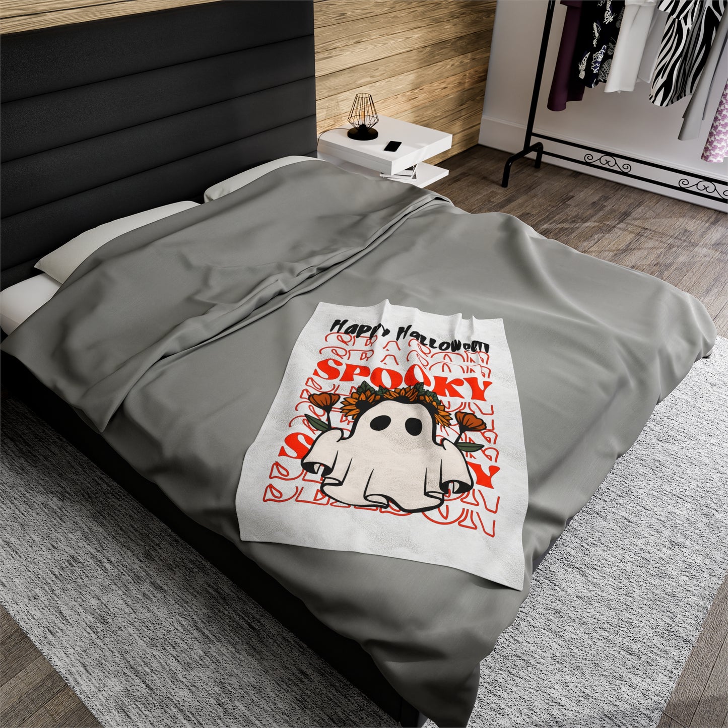 Couverture en Peluche Velours - Halloween - Petit Fantôme - 11