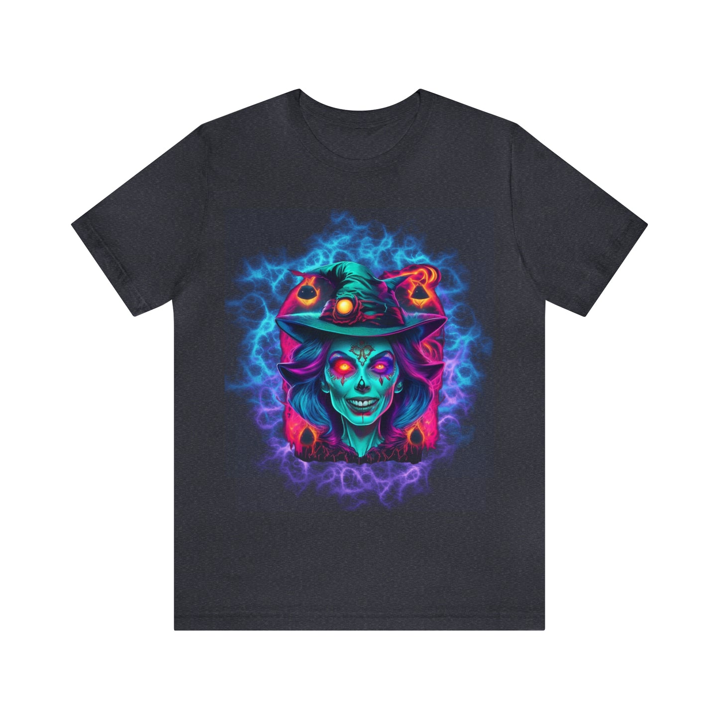 Camiseta de manga corta unisex Jersey - Calaveras de brujas de Halloween - 05
