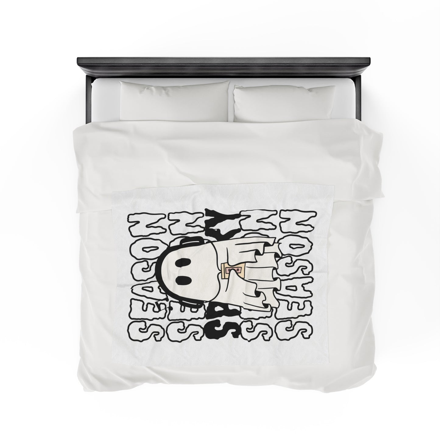 Couverture en Peluche en Velours - Halloween - Petit Fantôme - 16