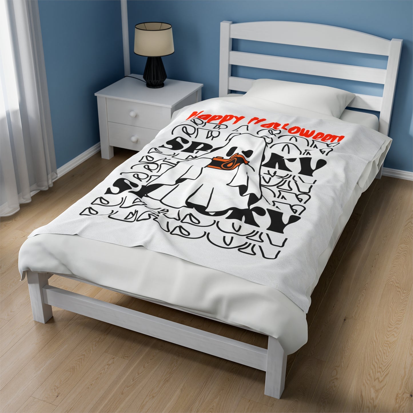 Couverture en Peluche Velours - Halloween - Petit Fantôme - 08