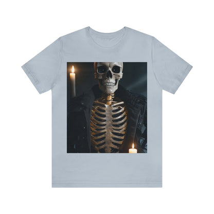 Unisex Jersey Short Sleeve Tee - Halloween Skeleton man AI - 03