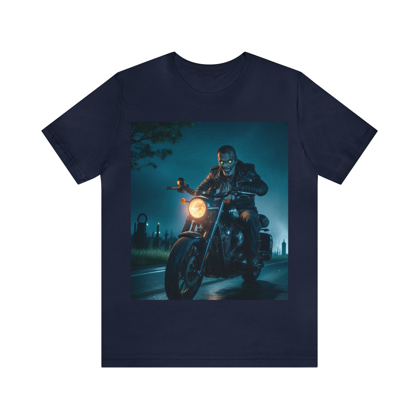 Camiseta de manga corta unisex Jersey - Halloween Motociclista AI - 03