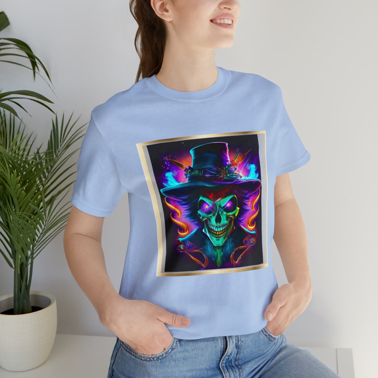 Camiseta de manga corta unisex Jersey - Calaveras de brujas de Halloween - 09