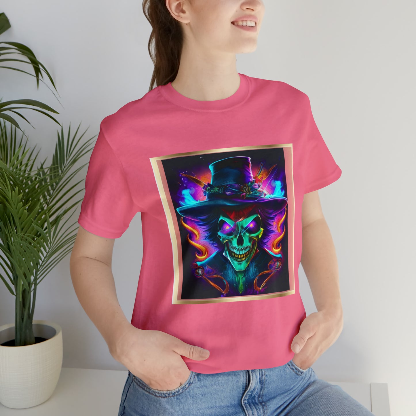Camiseta de manga corta unisex Jersey - Calaveras de brujas de Halloween - 09